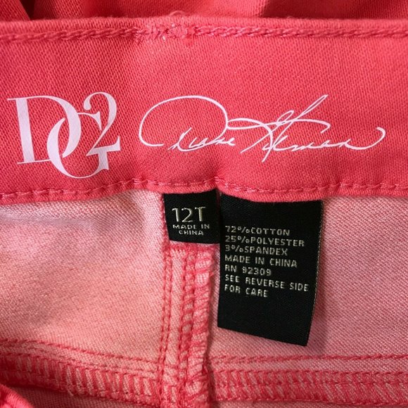 DG2 By Diane Gilman Womens High Rise Flat Front Pink Slim Leg Jeans Size 12 T - Picture 8 of 8